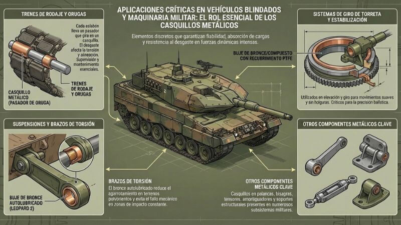 aplicaciones de los casquillos en vehiculos blindados y tanques militares