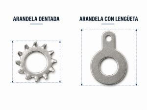 safety and locking washers. Toothed washer and tab washer<br> 
